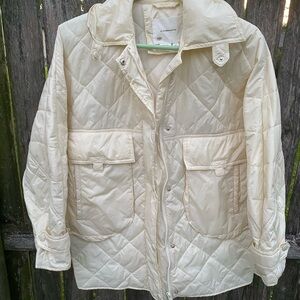Anthropologie Ivory Quilted Jacket XXS
